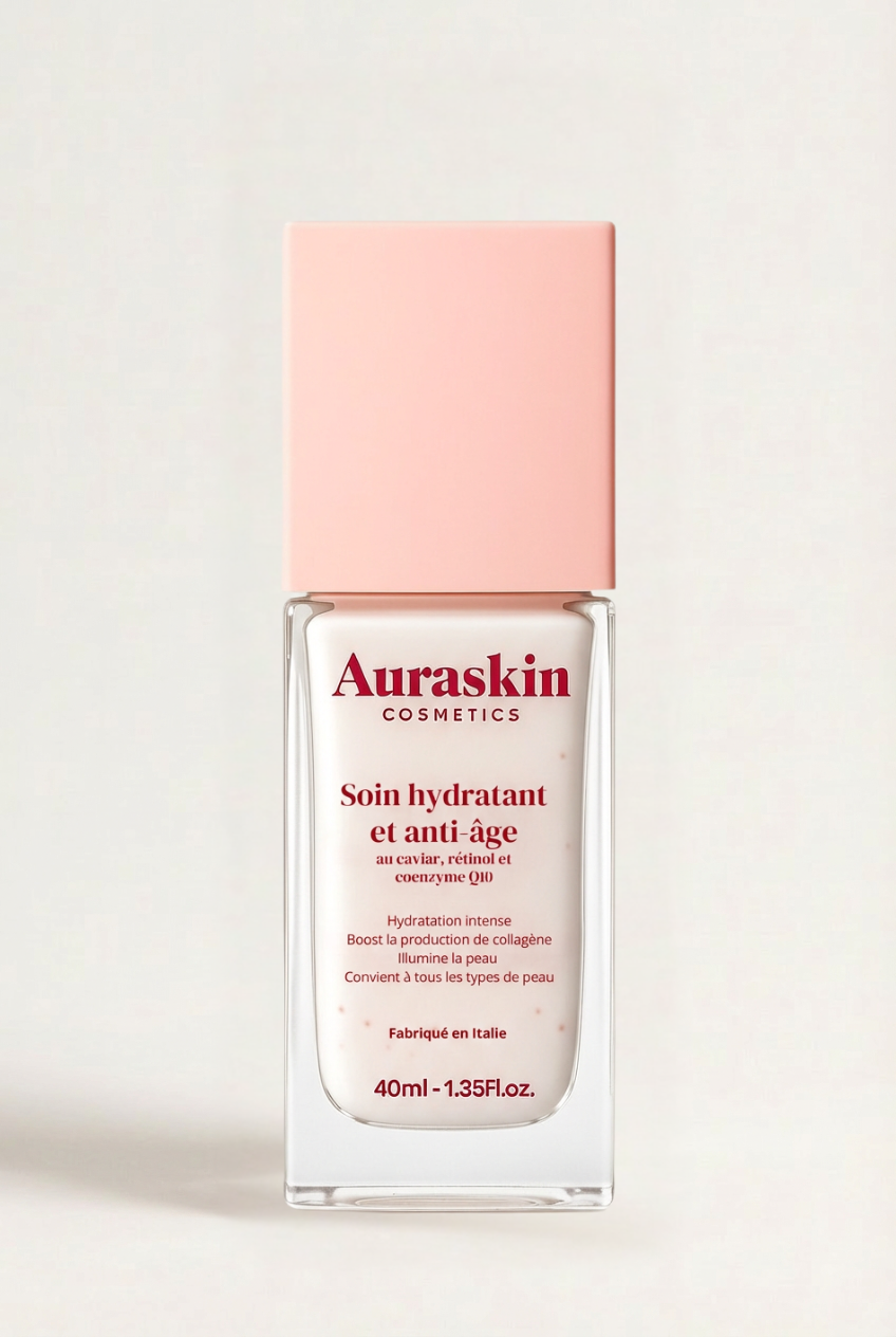 Soin hydratant et anti-âge au caviar, rétinol coenzyme Q10